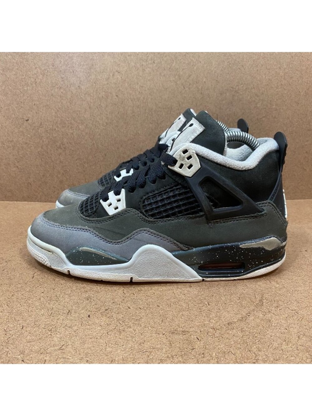 Air Jordan 4 Retro GS Fear Black & Grey Youth Size 5Y Sneakers Athletic Shoes